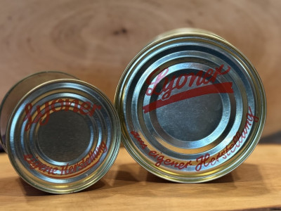 Lyoner aus eigener Herstellung in der Dose